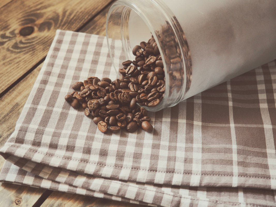 Bamboo wood coffee bean storage container
